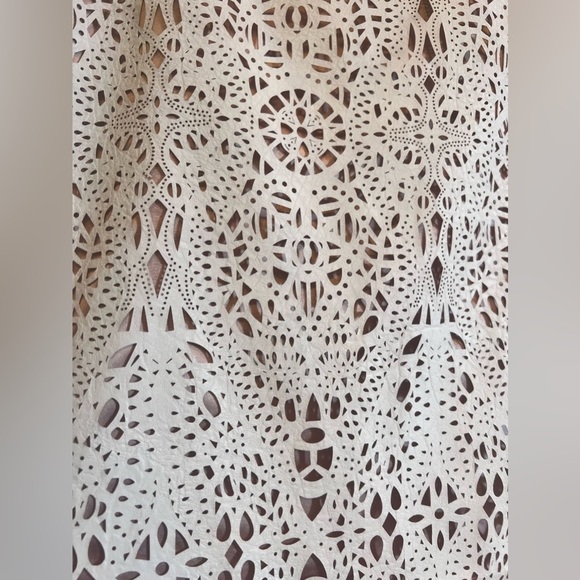 Jovani Cream A-line Midi Skirt with Cut Out Details - Picture 4 of 7